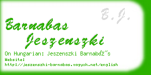 barnabas jeszenszki business card